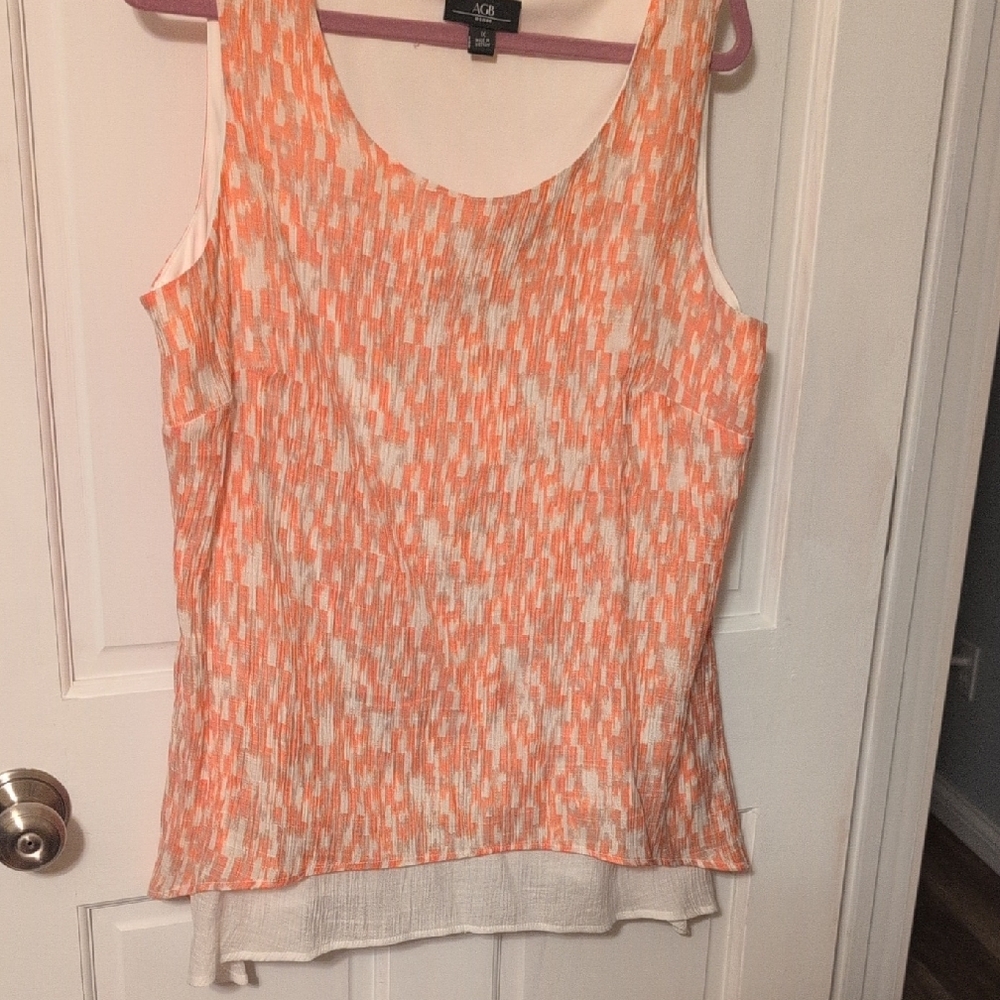 AGB Vibrant Orange and Cream Tank Top